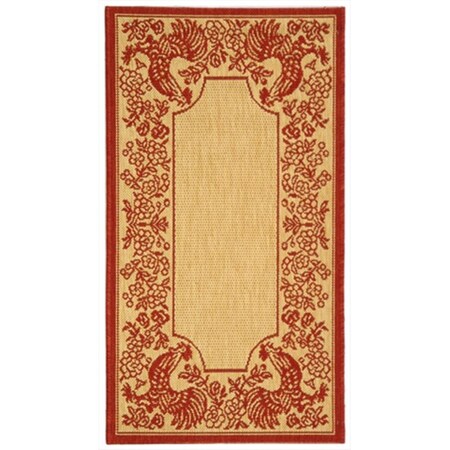 Safavieh 2 Ft. X 3 Ft. -7 In. Accent Indoor-Outdoor Courtyard, Natural And Red, Machine Made Rug CY3305-3701-2